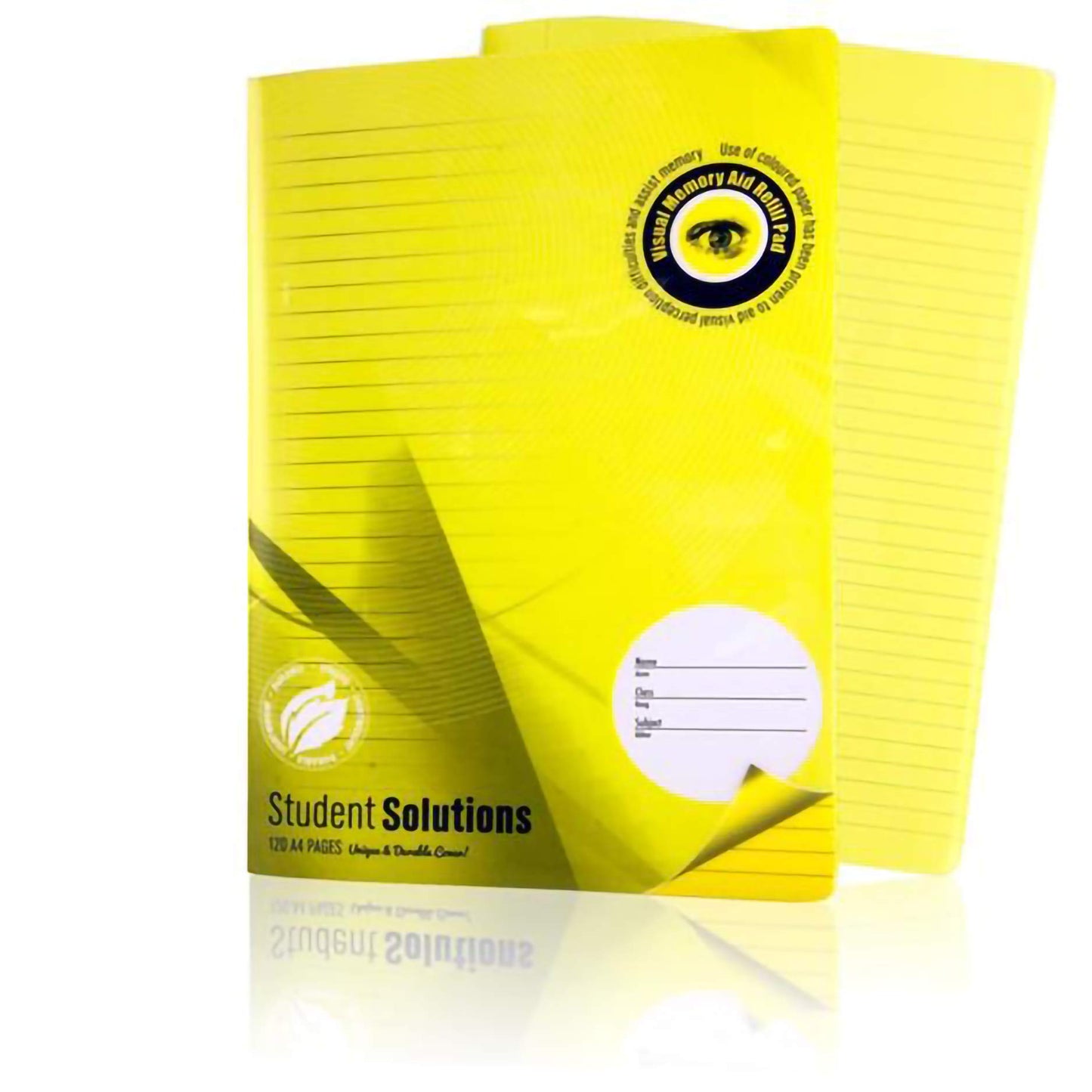 A4 Student Solutions Visual Aid Manuscript Book Yellow with Plastic Cover