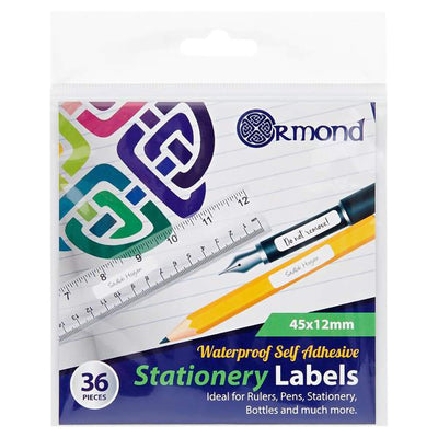 Premier Stationery Waterproof Self Adhesive Stationery Labels. 45 x 12mm. Pack of 36.