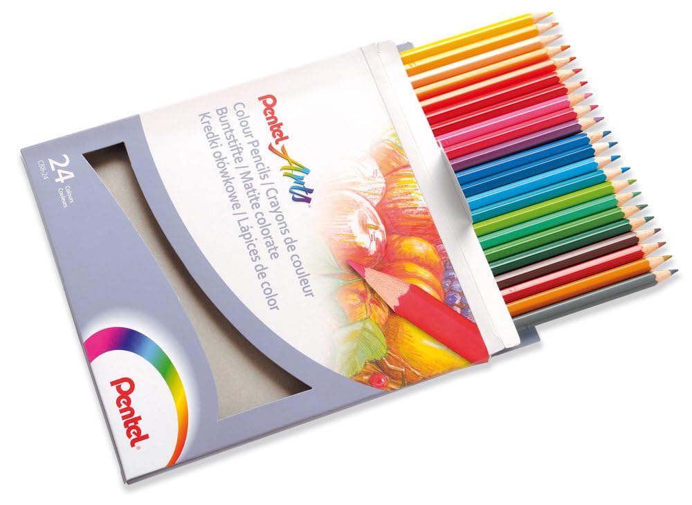 Pentel Arts Colour Colouring Pencils - 12 or 24 Colours