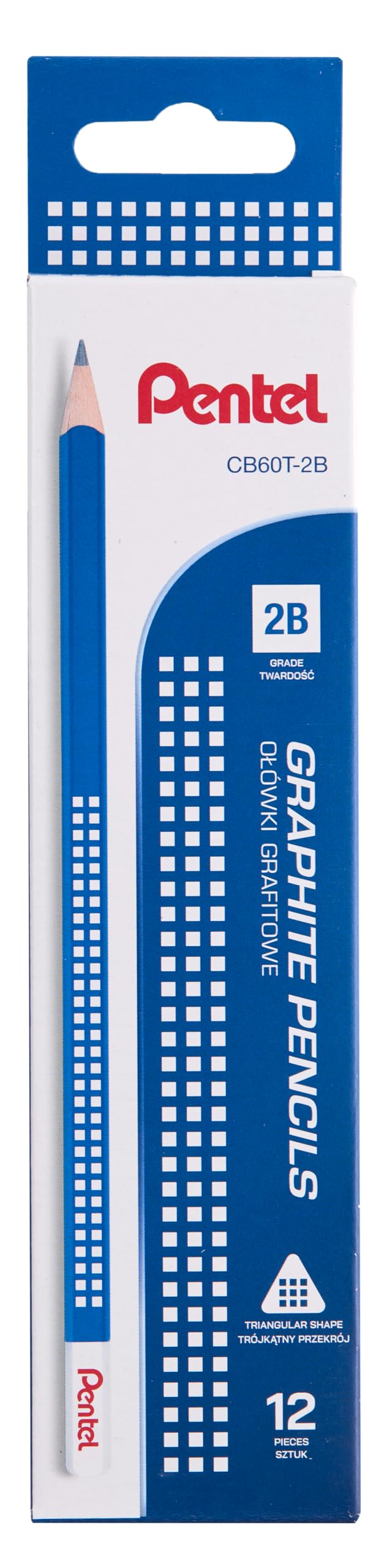 Pentel CB60T Graphite Pencils  -  Premium Lead Free - 2B or HB - Box of 12