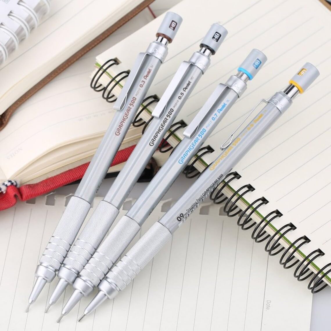 Pentel Graphgear 500 Mechanical Pencil 0.3mm, 0.5mm, 0.7mm or 0.9mm HB