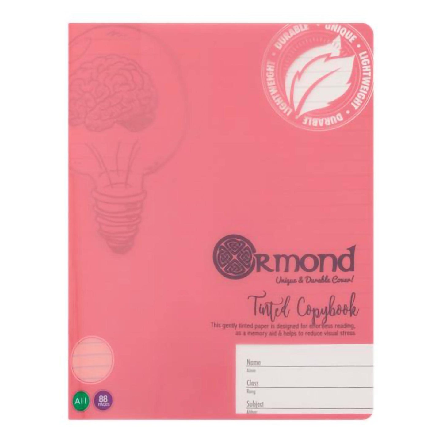 A11 Ormond Visual Memory Aid Copy Book with Durable Cover Pink