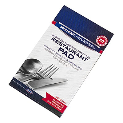 50 Sheet Duplicate Restaurant Bill Pads Carbonless Numbered
