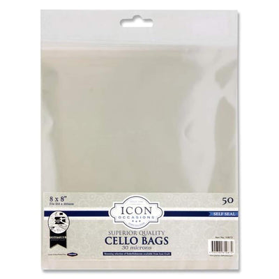 Icon Self Seal 8" x 8" Cello Bags Pack of 50