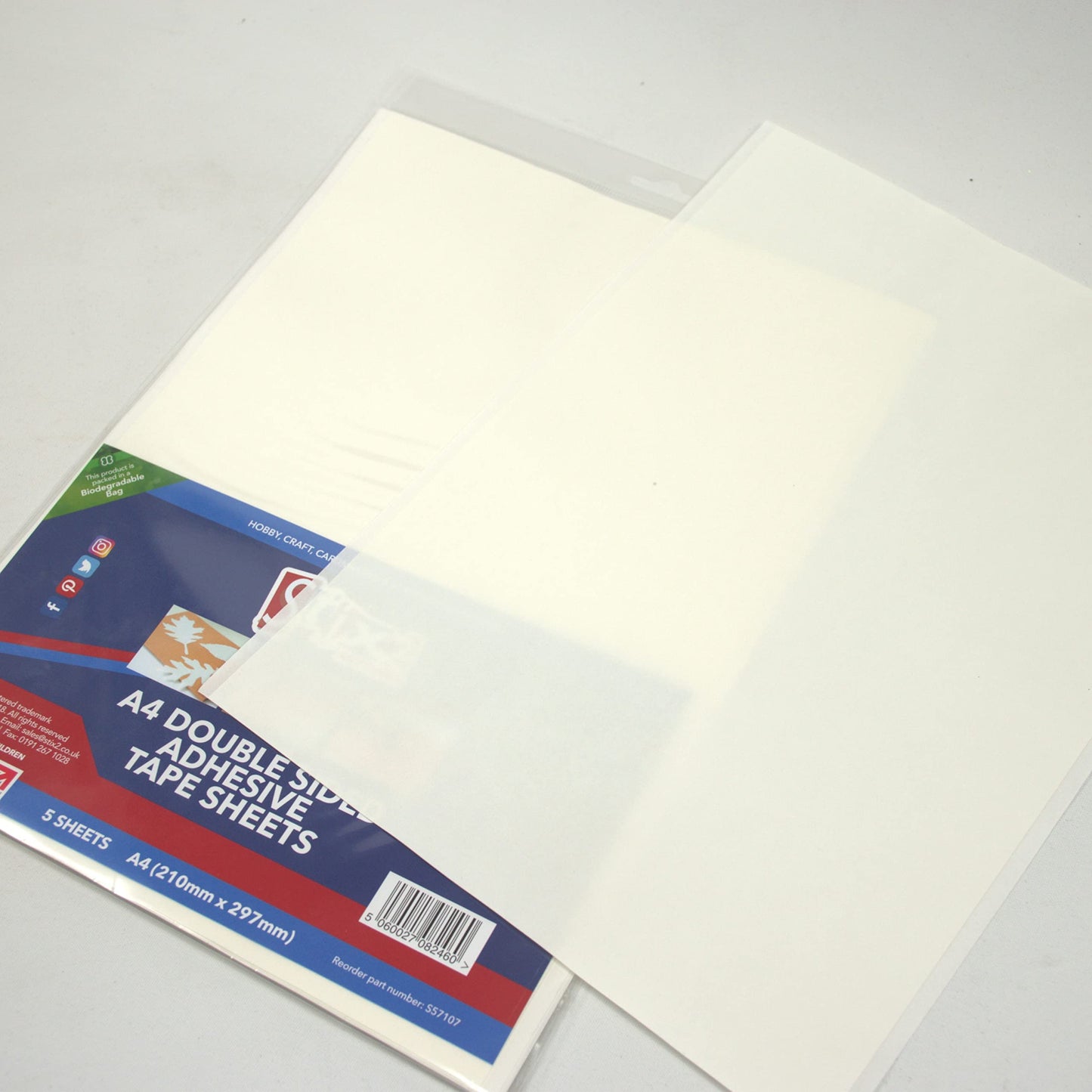 Stix2 Double Sided A4 Clear Adhesive Sheets Pack of 5