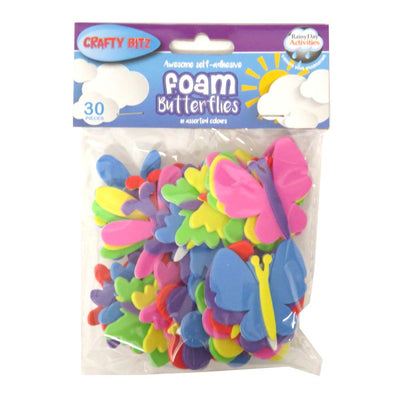 Foam Craft Shaped Stickers Butterflies Pack of 30