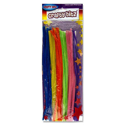 Crafty Bitz Neon Chenille Pipe Cleaners Assorted Colours 12" Pack of 42