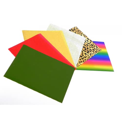 12 SHEETS TRANSFER FOILS CELEBRATION COLOURS RAINBOW SHIMMER SHINY LEOPARD PRINT