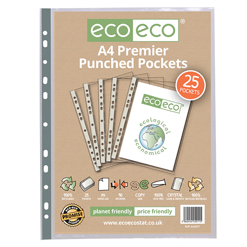 ecoeco Premium 90 Micron A4 Punched Pockets