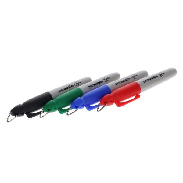 Pro:Scribe 4 Mini Permanent Markers in Red, Black, Blue & Green