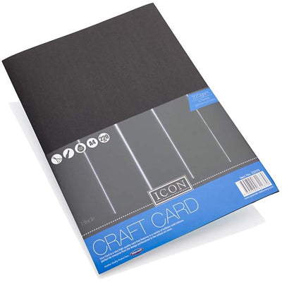 Icon 220Gsm A4 Black Card Pack of 10 Sheets