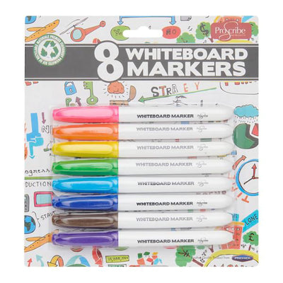 Pro:Scribe Whiteboard Markers Assorted Pack of 8