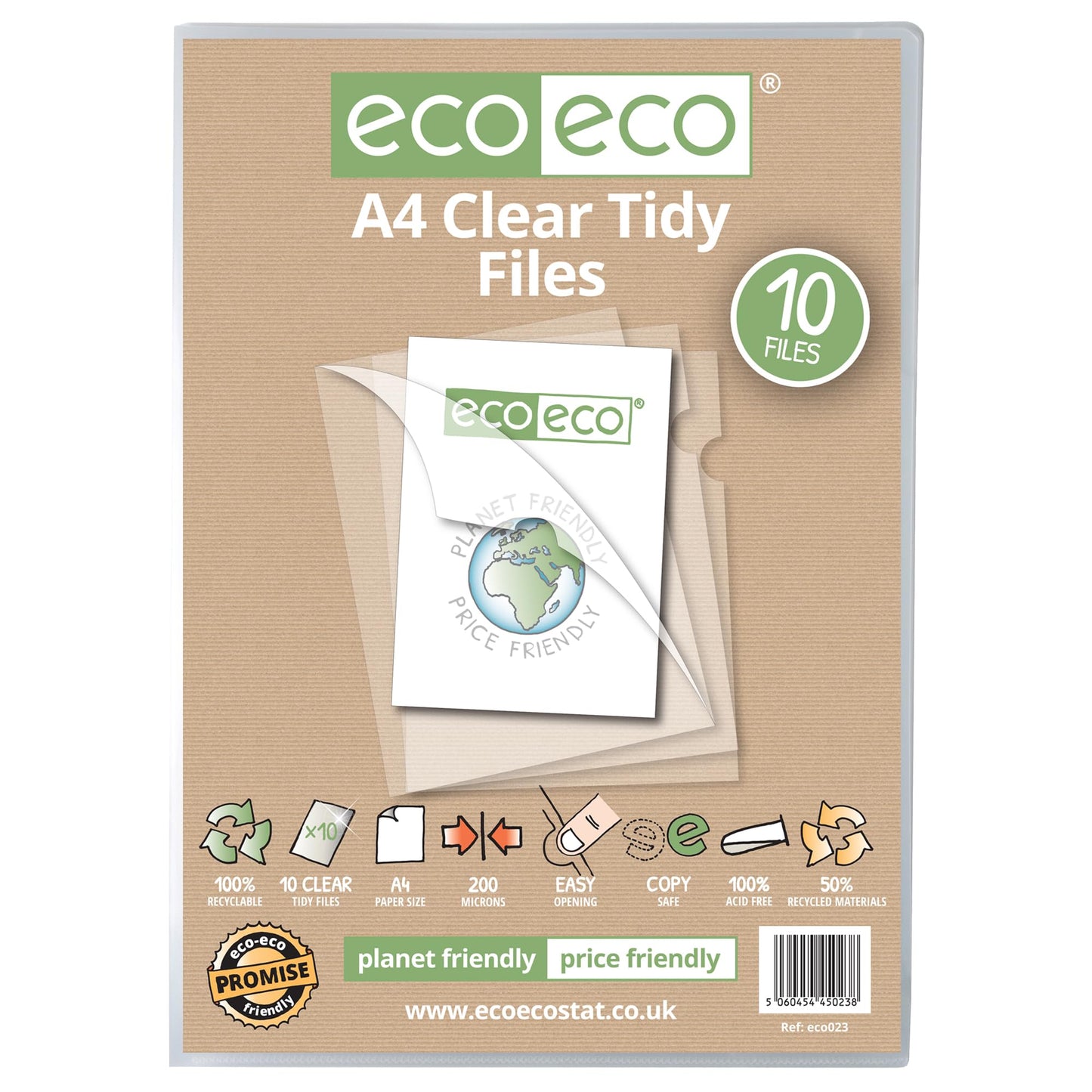 eco-eco A4 50% Recycled Bag Tidy Report Files 10, 25 or 50 Pack