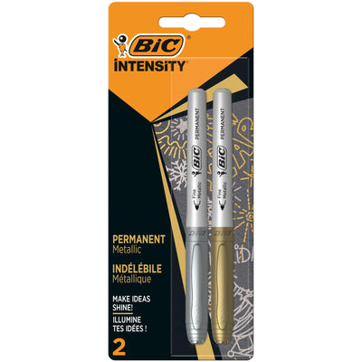 BIC 2 x Permanent Gold & Silver Metallic Markers