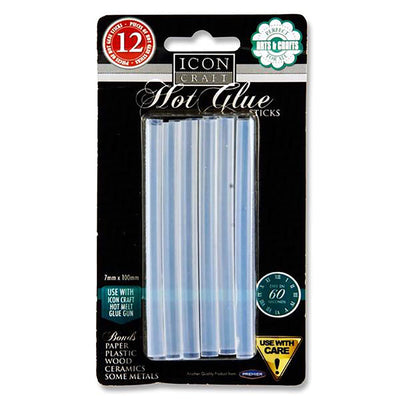 Ice Hot melt Glue Gun Sticks 7mm x 100mm Pack of 12