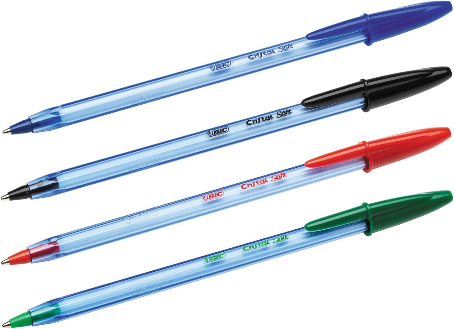 BIC Cristal Soft Ball Pens - Pack of 10 - Assorted Colours - Medium